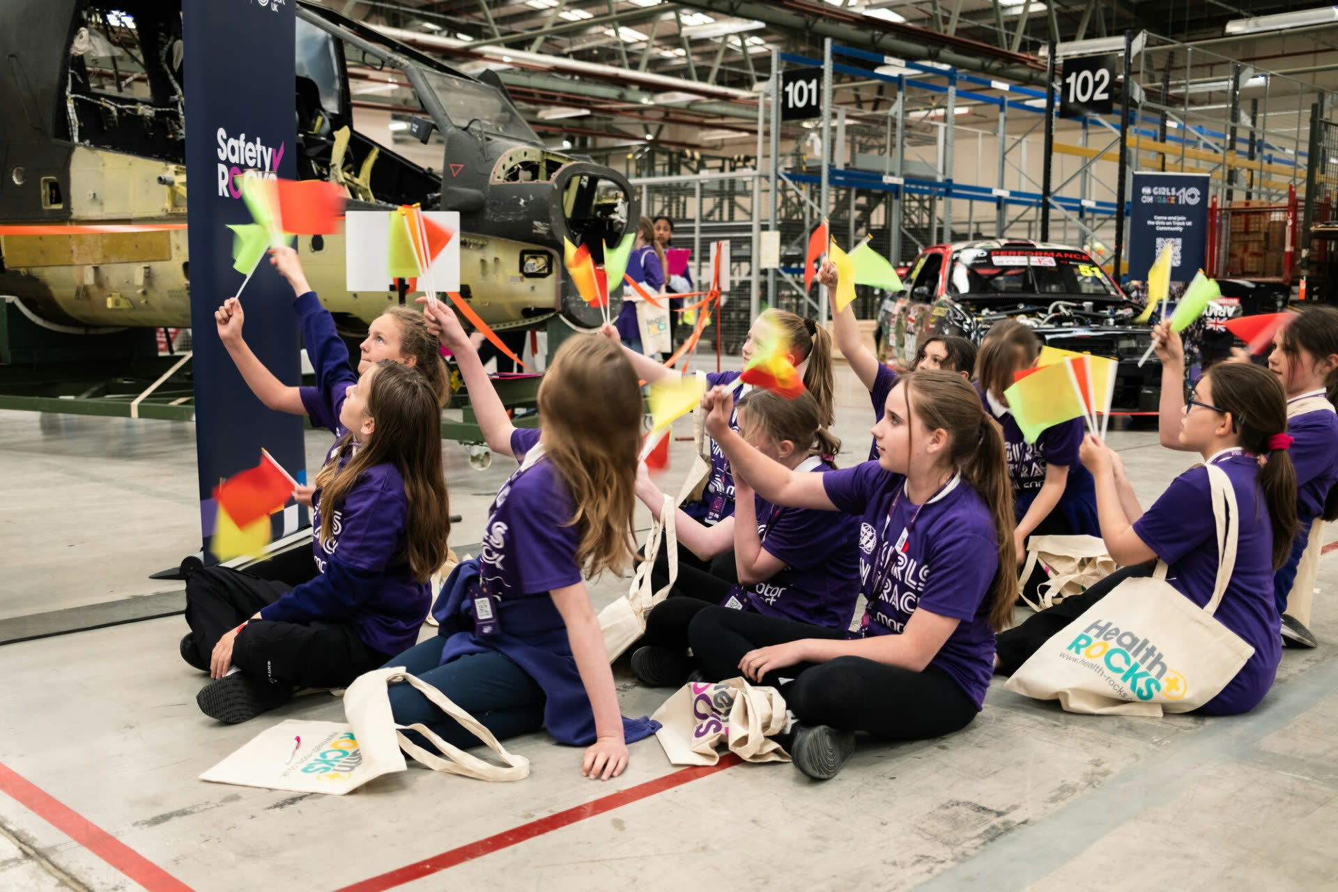 Girls taking part in the Girls on Track programme at Wattisham Flying Station
