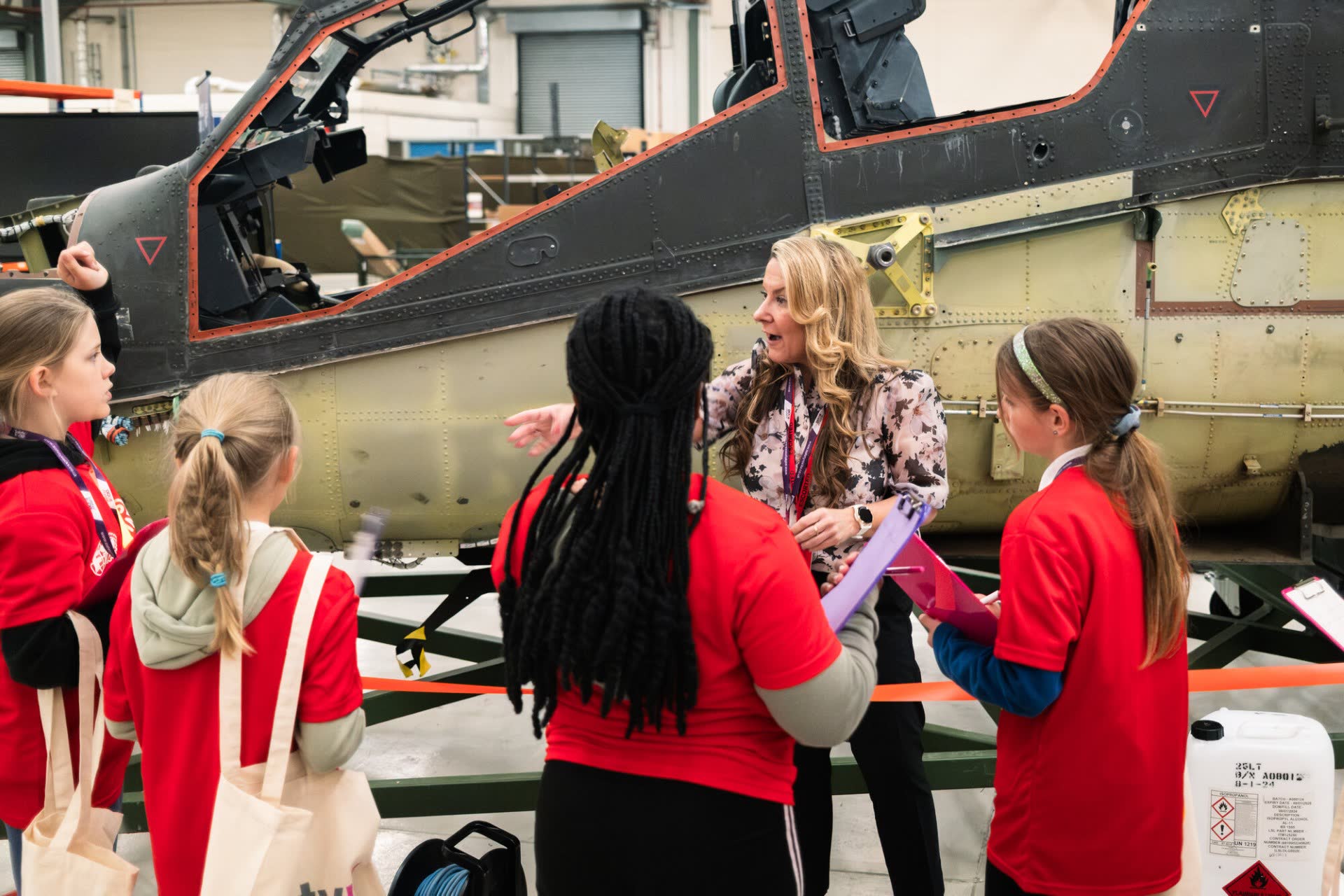 Girls on Track participants at Wattisham Flying Station